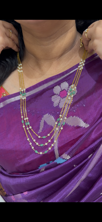 Beautiful handmaking chandraharam & beads chain 18 to 20 inchs long