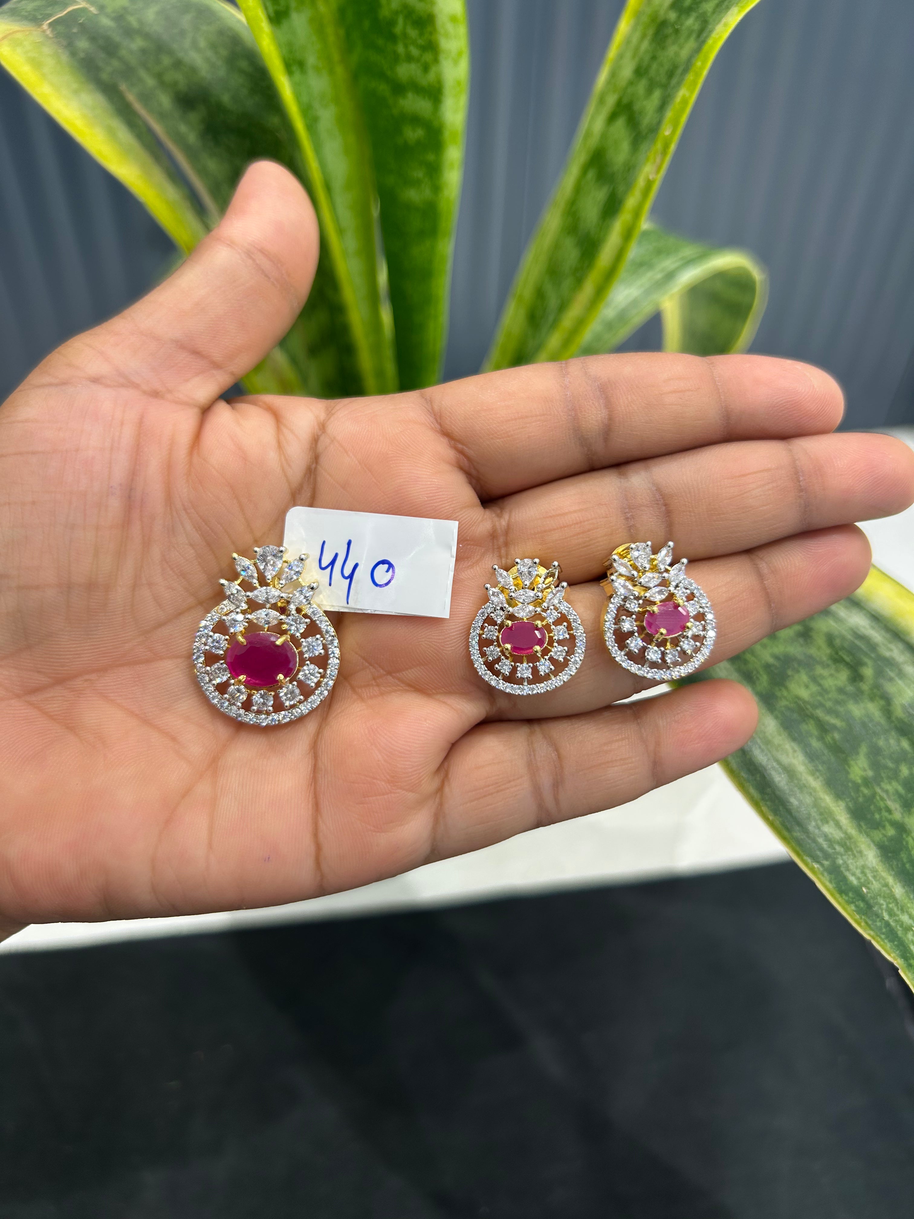Beautiful white stone pendant set with backhook