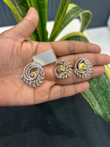 Beautiful white stone pendant set with backhook