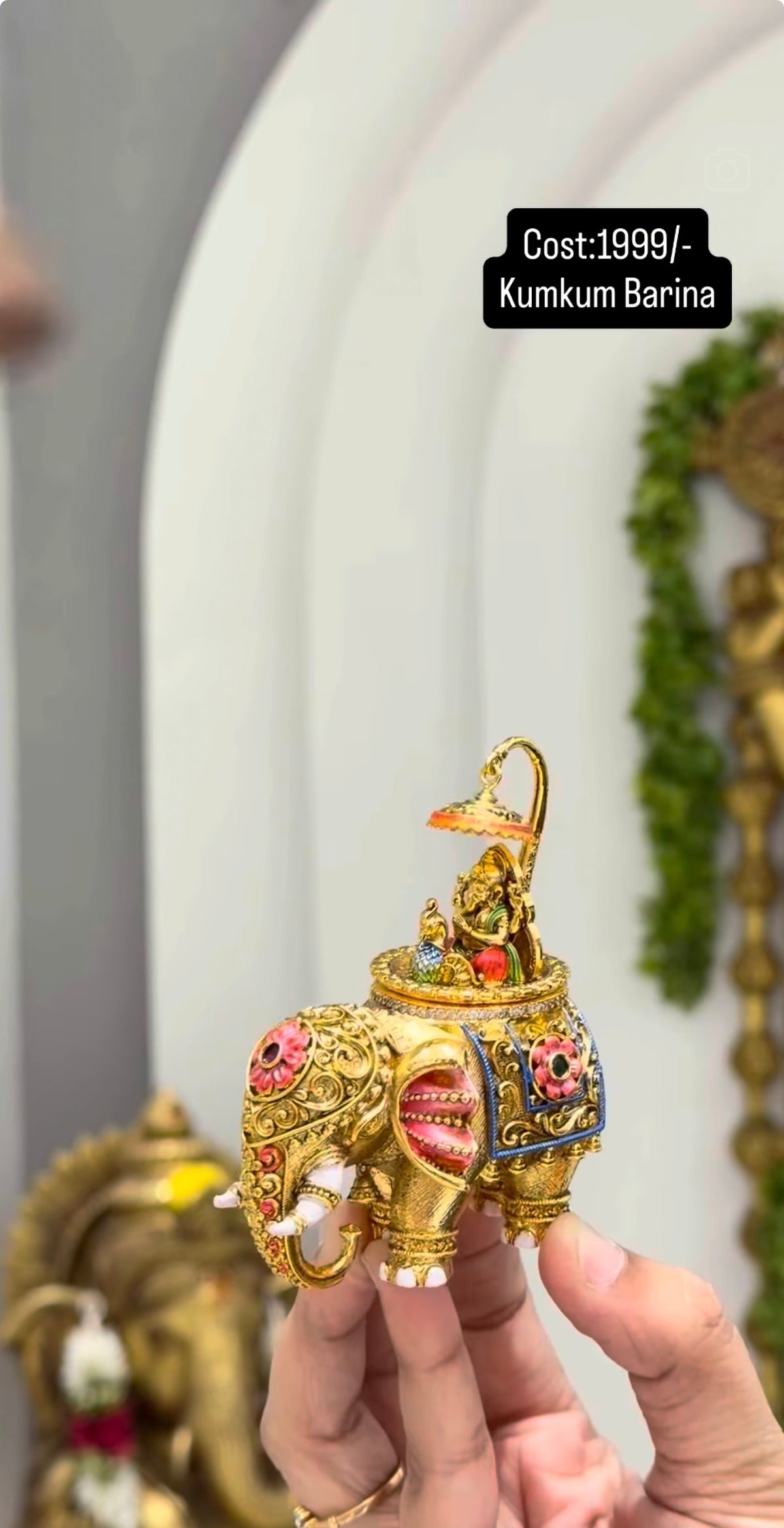 Beautiful elaphant idol kumkuma barini