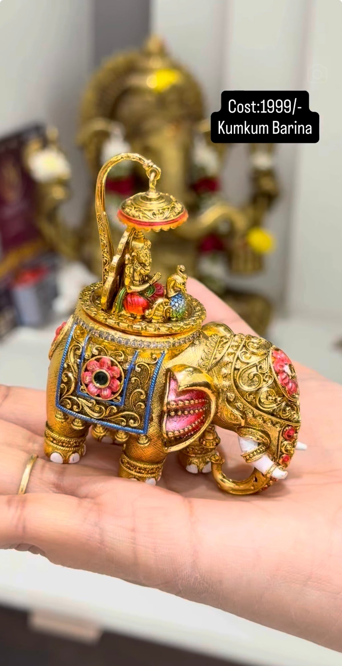 Beautiful elaphant idol kumkuma barini