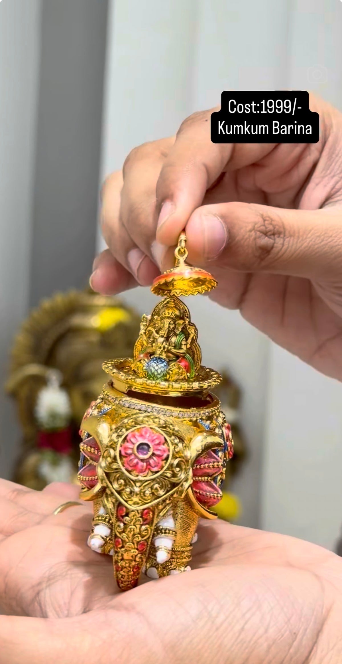 Beautiful elaphant idol kumkuma barini