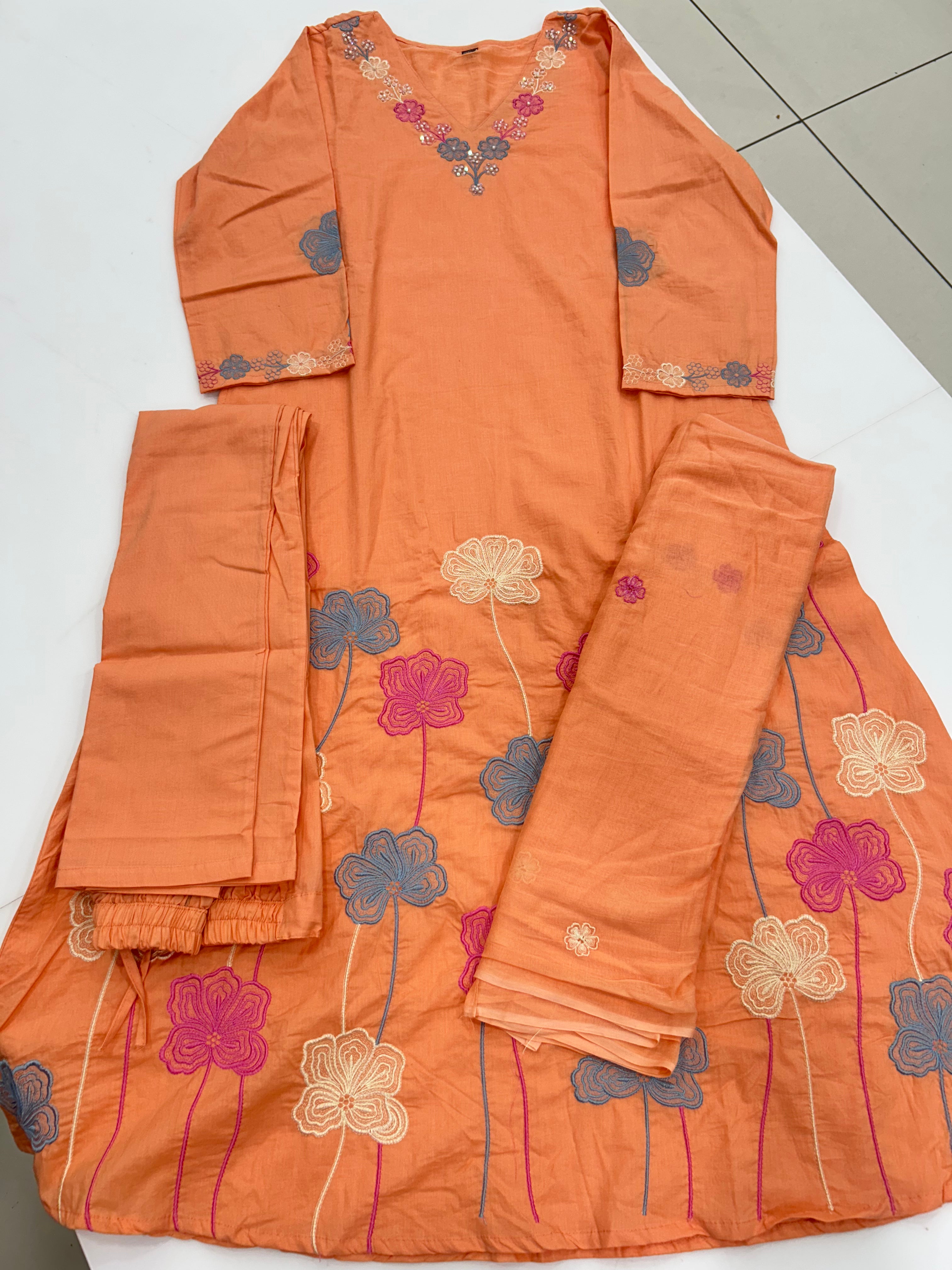 Cotton A-line 3-piece set