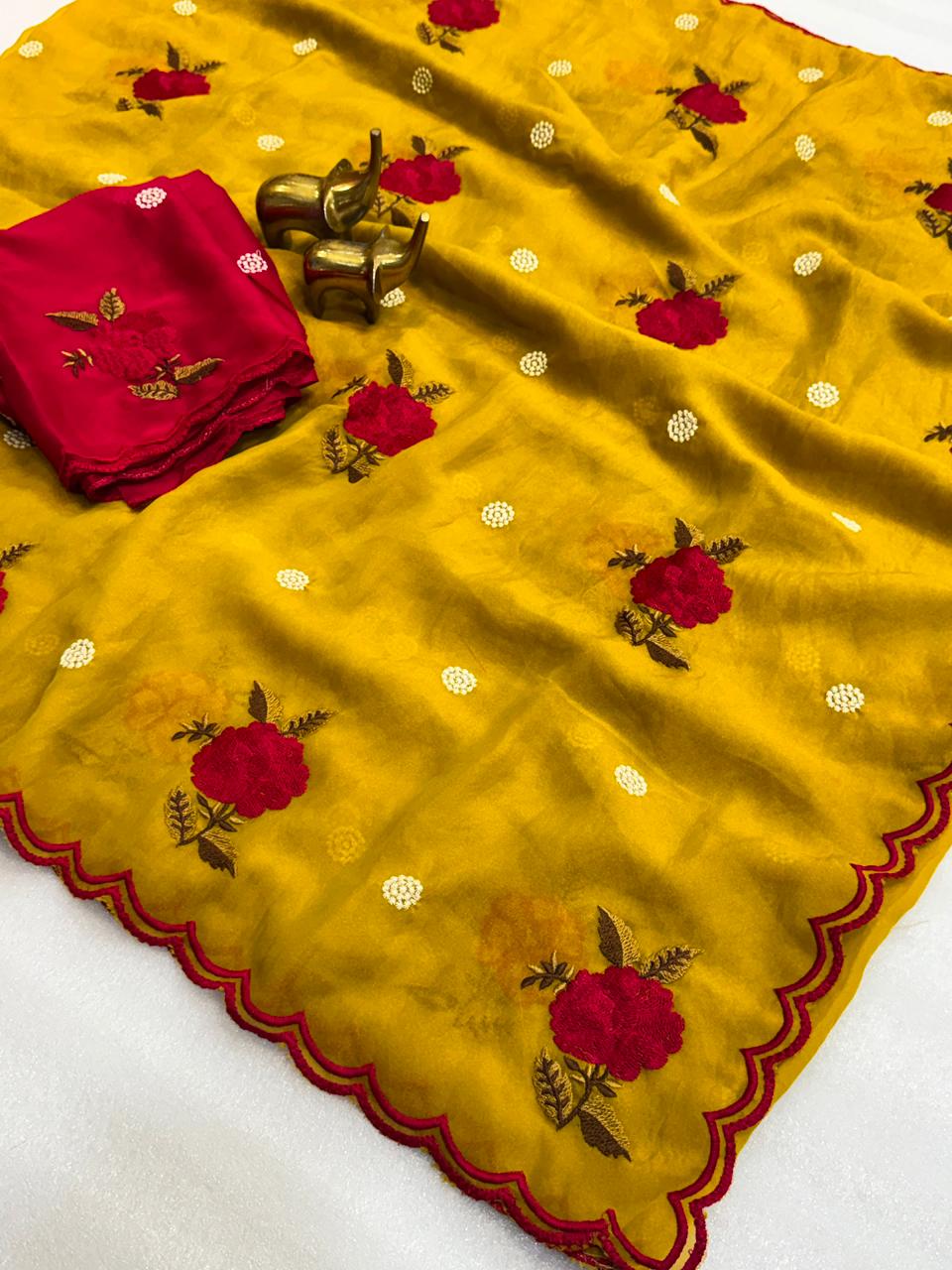 Soft organza saree