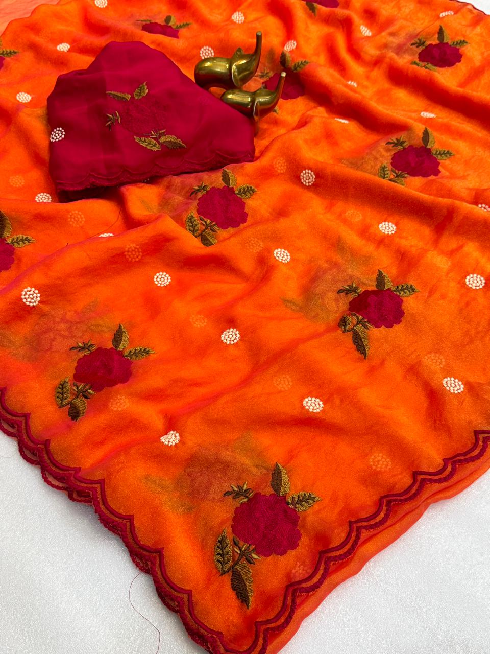 Soft organza saree