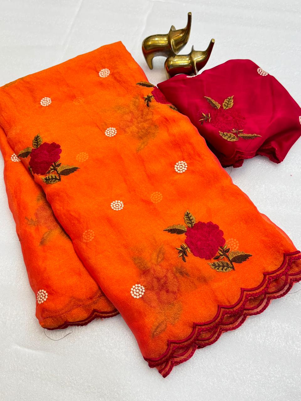 Soft organza saree