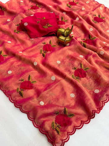 Soft organza saree
