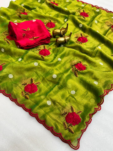 Soft organza saree