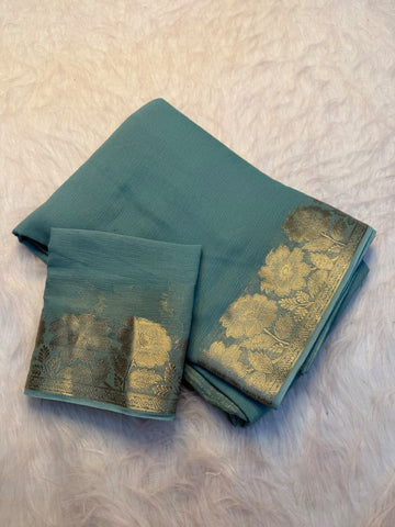 Viscose crepe chiffon georgette saree