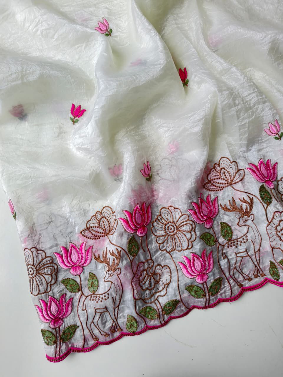 Soft crush fabric saree