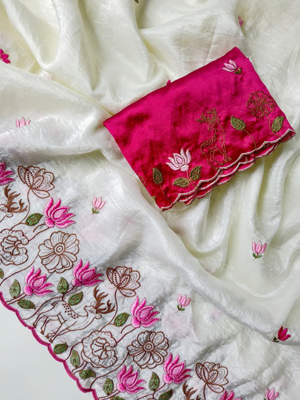 Soft crush fabric saree
