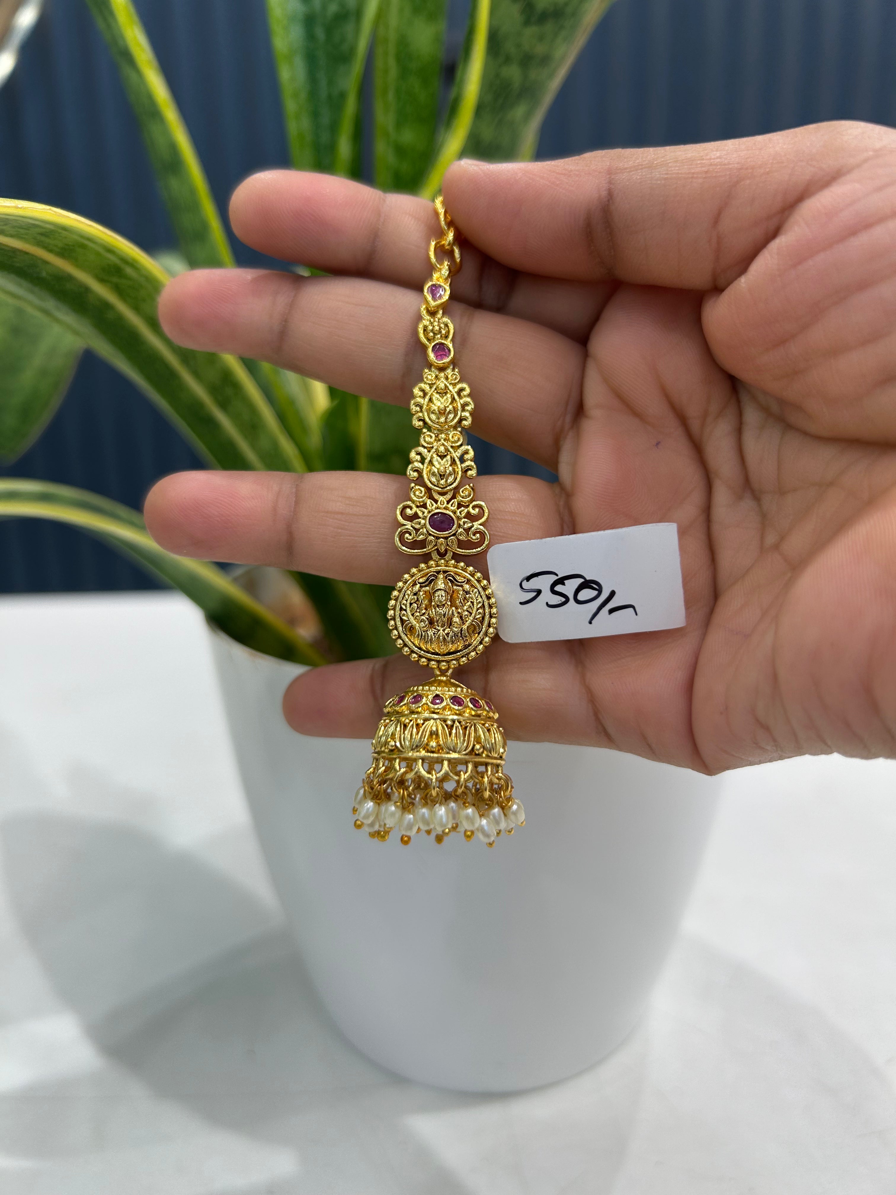 Beautiful Lakshmi devi pushback  jumkis attached with matilu