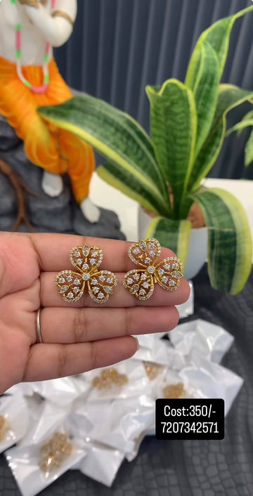 Beautiful white stone ear studs