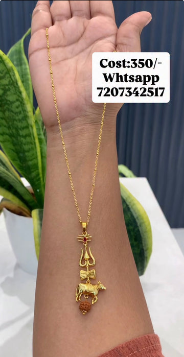 Beautiful damarukam locket with chandraharam chain 18 inchs long