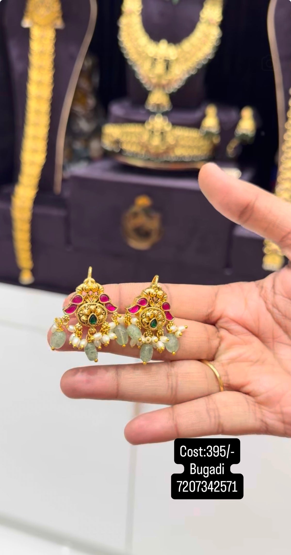 Beautiful jadau kundhan bugadis