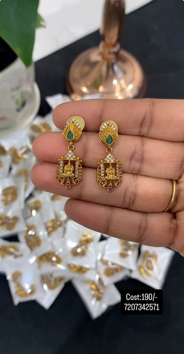 Beautiful simple Lakshmi devi earrings with pushback