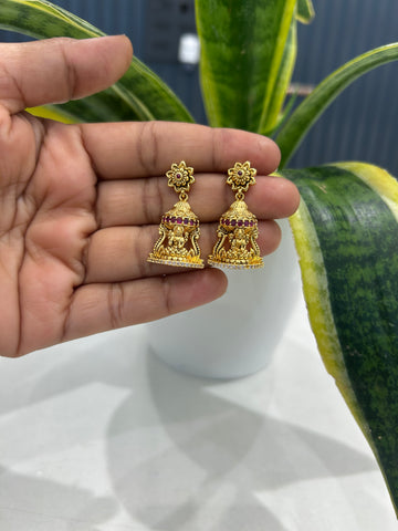 Beautiful Lakshmi devi earrings with pushback
