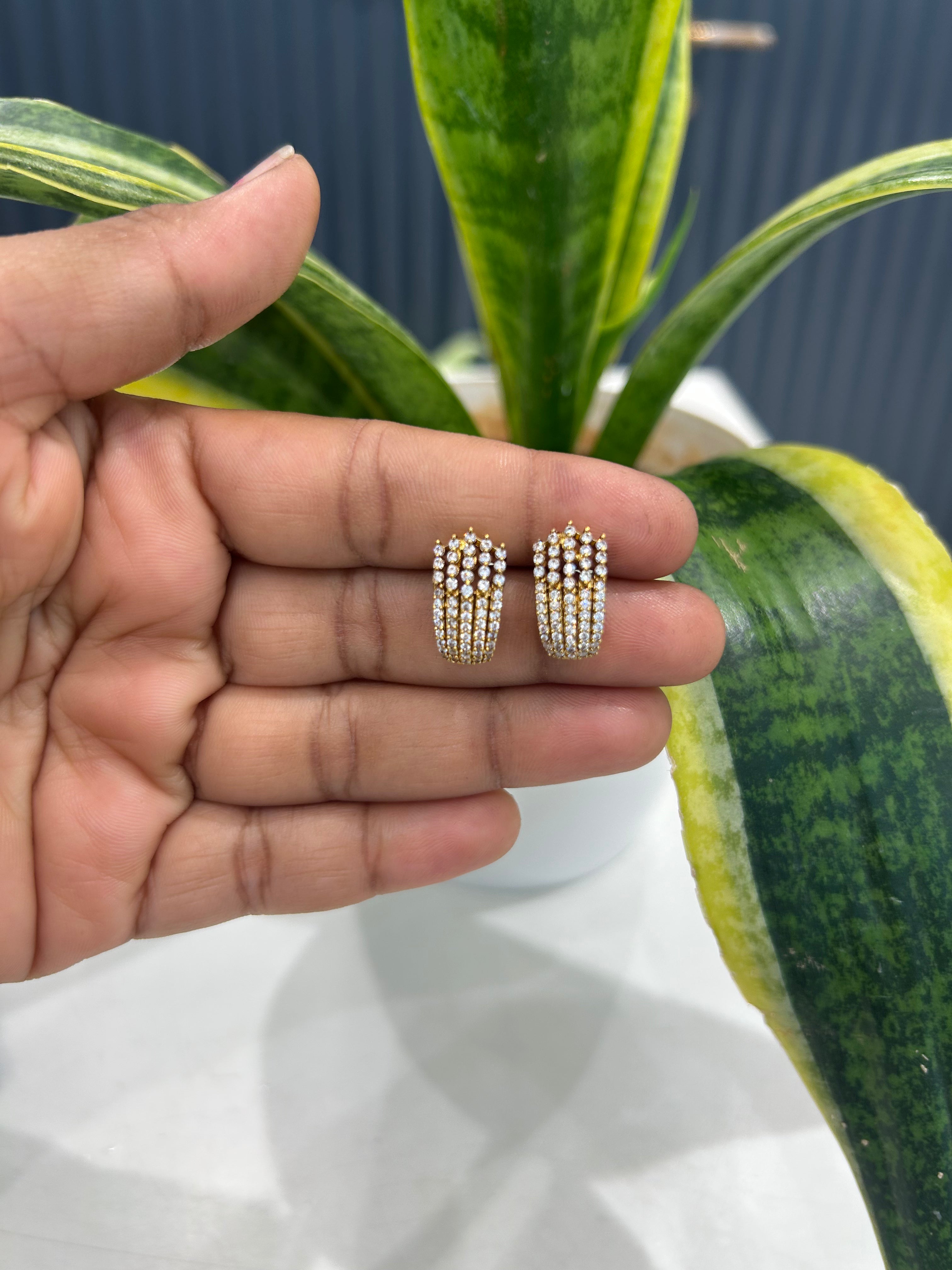 Beautiful white stone diamond replica studs