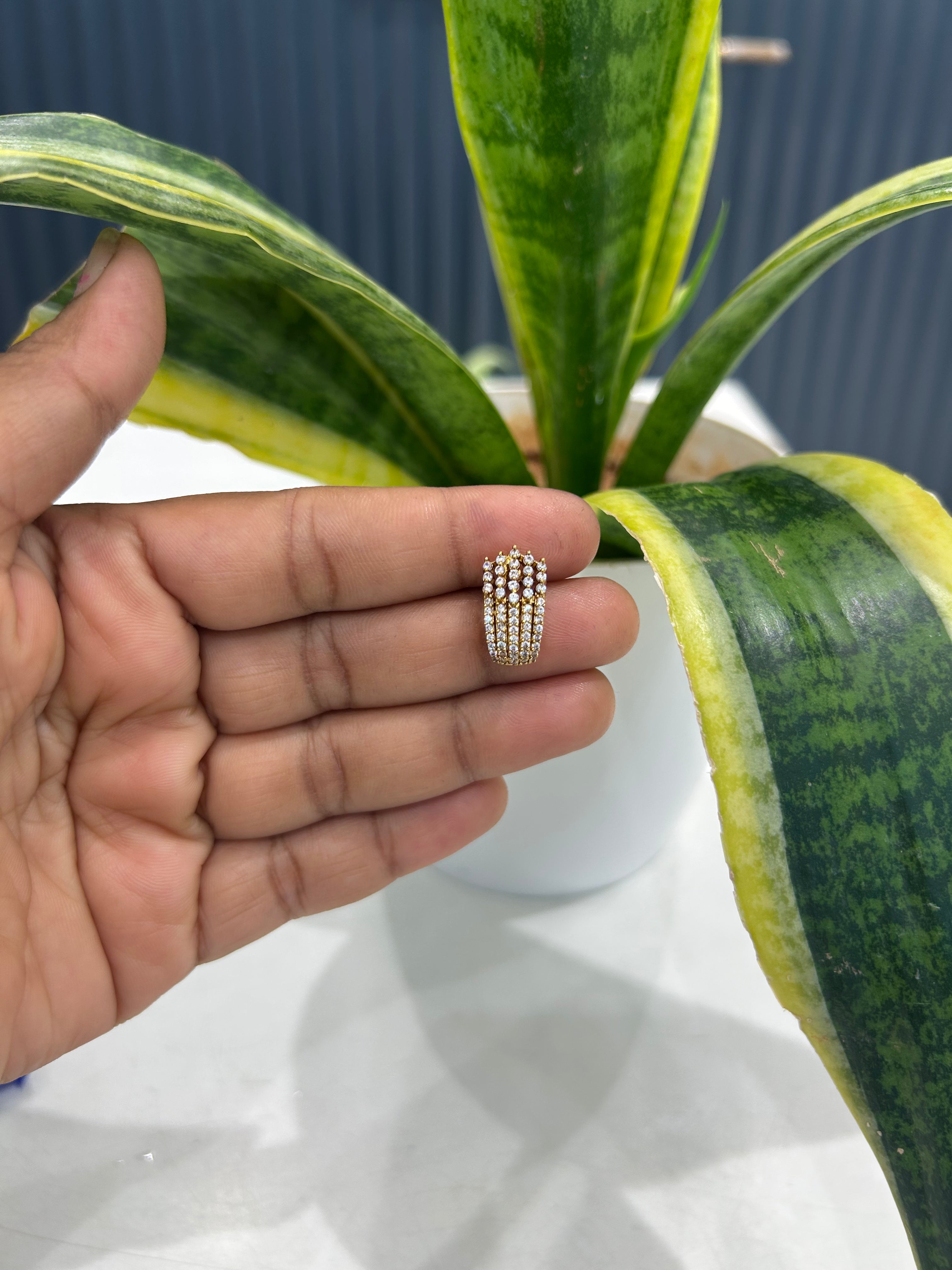 Beautiful white stone diamond replica studs