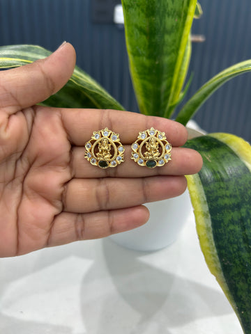 Beautiful Lakshmi devi studs with pushback