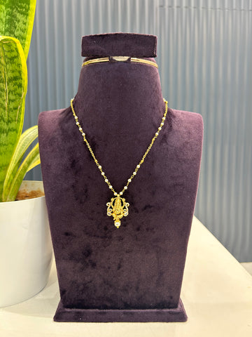Beautiful ganesh pendent with handmaking pearls & chandraharam chain 18 inchs long