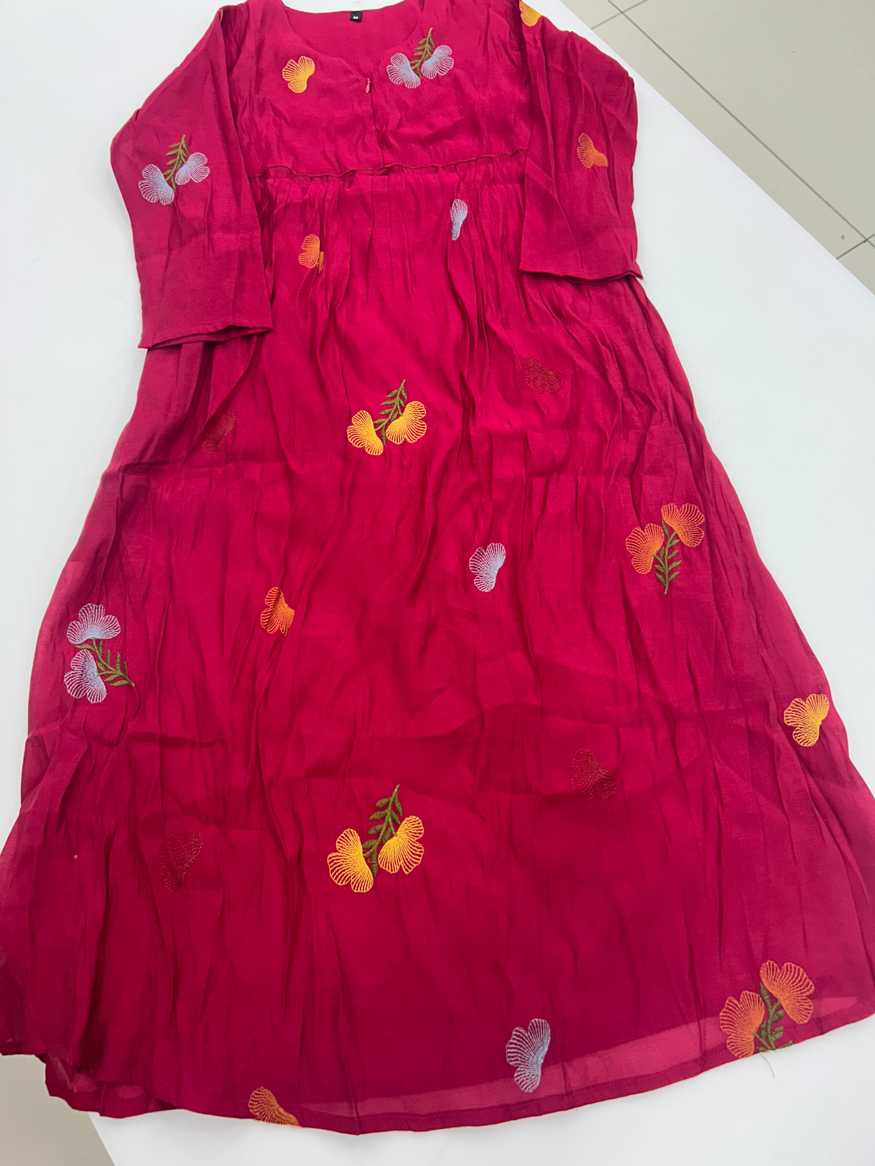 Beautiful Mul chenderi frock
