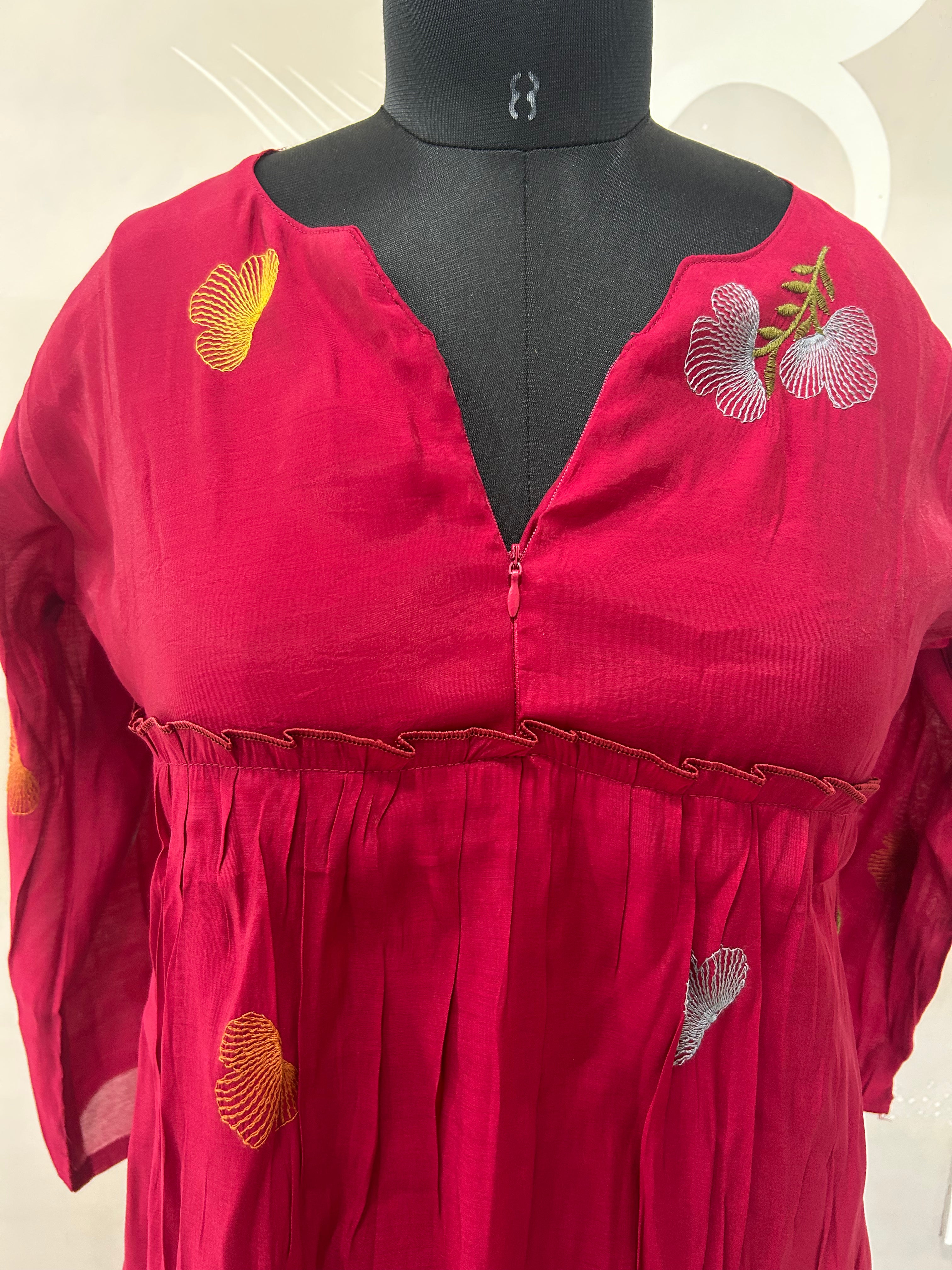 Beautiful Mul chenderi frock