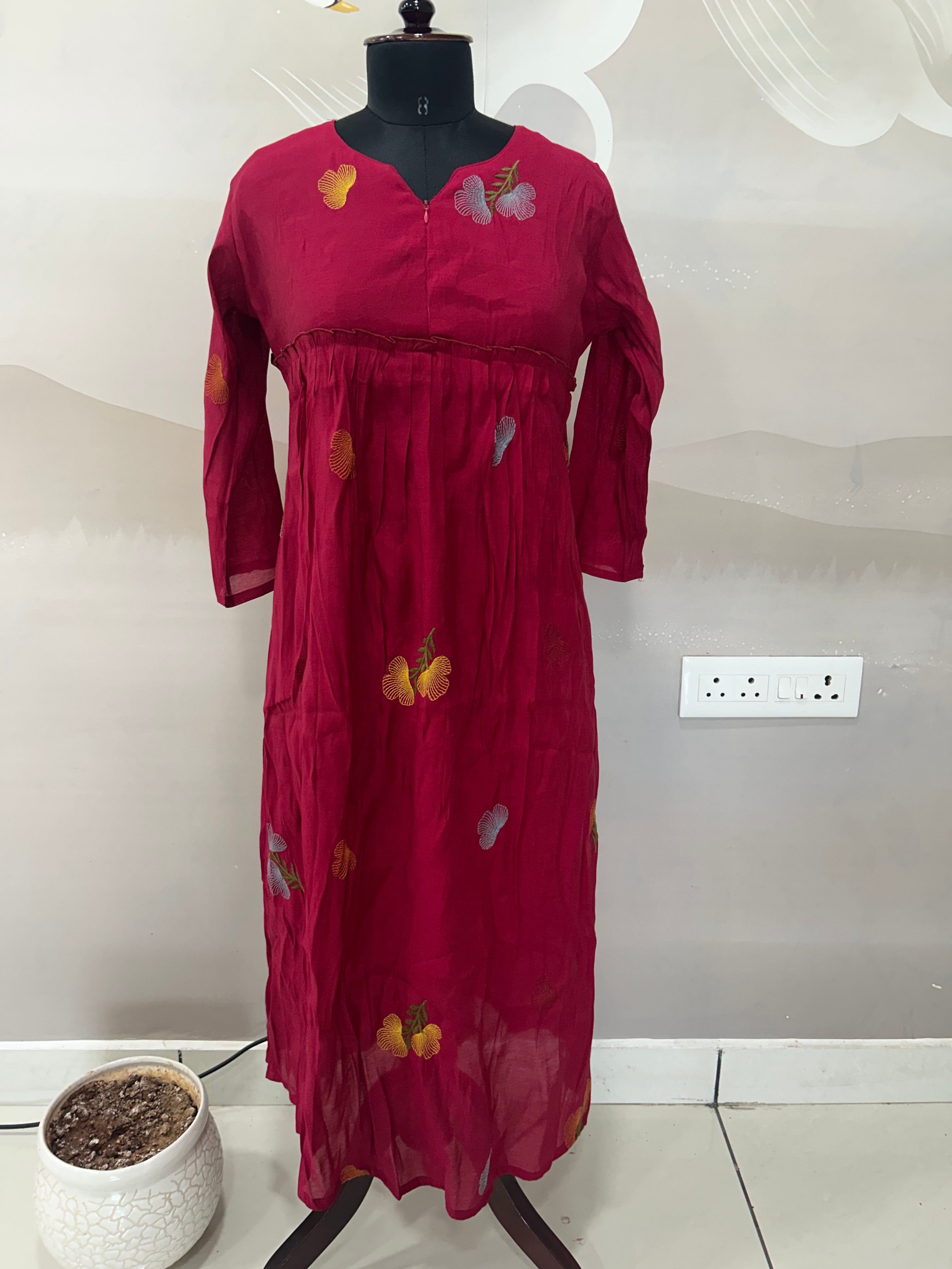 Beautiful Mul chenderi frock