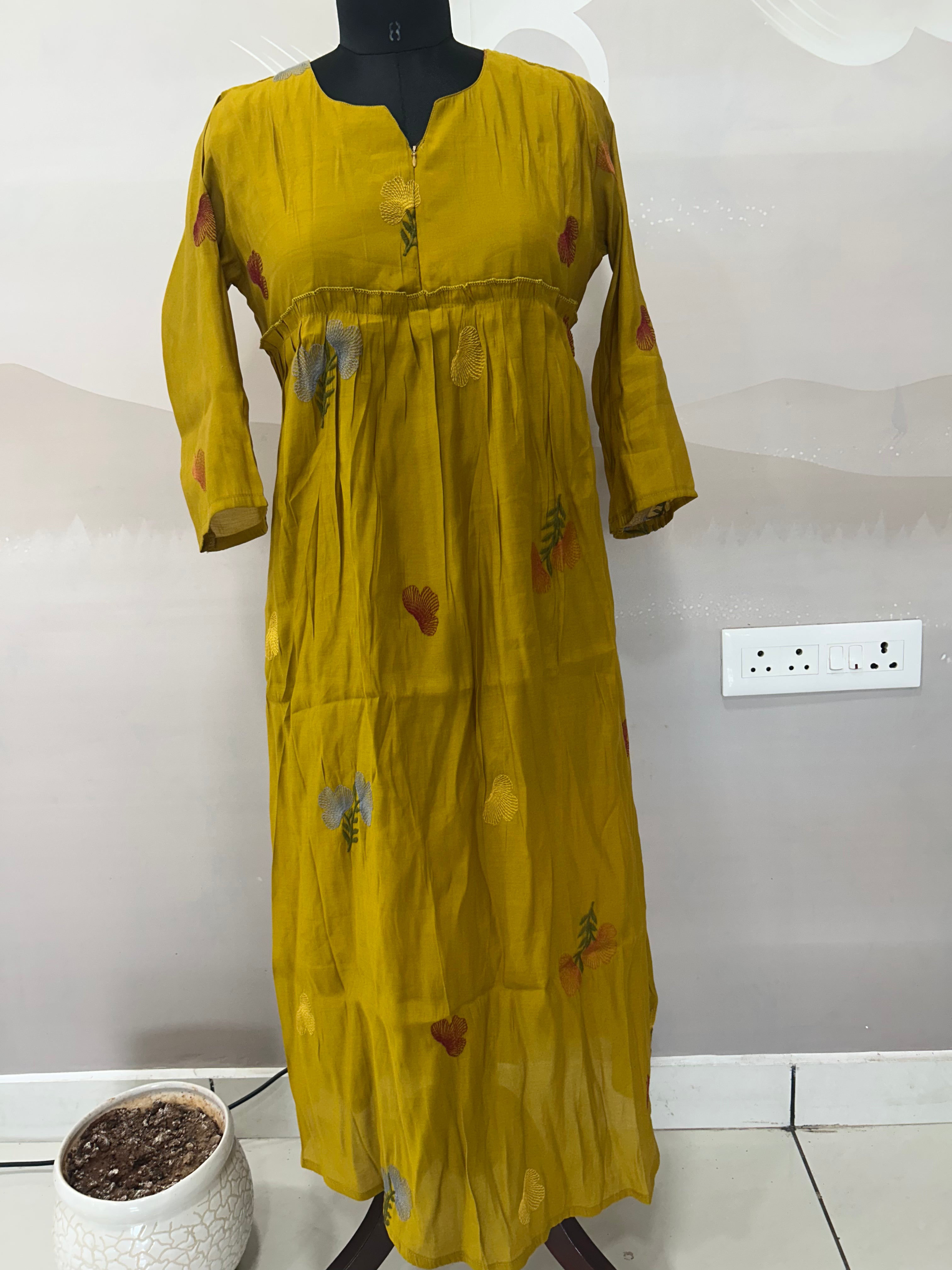 Beautiful Mul chenderi frock