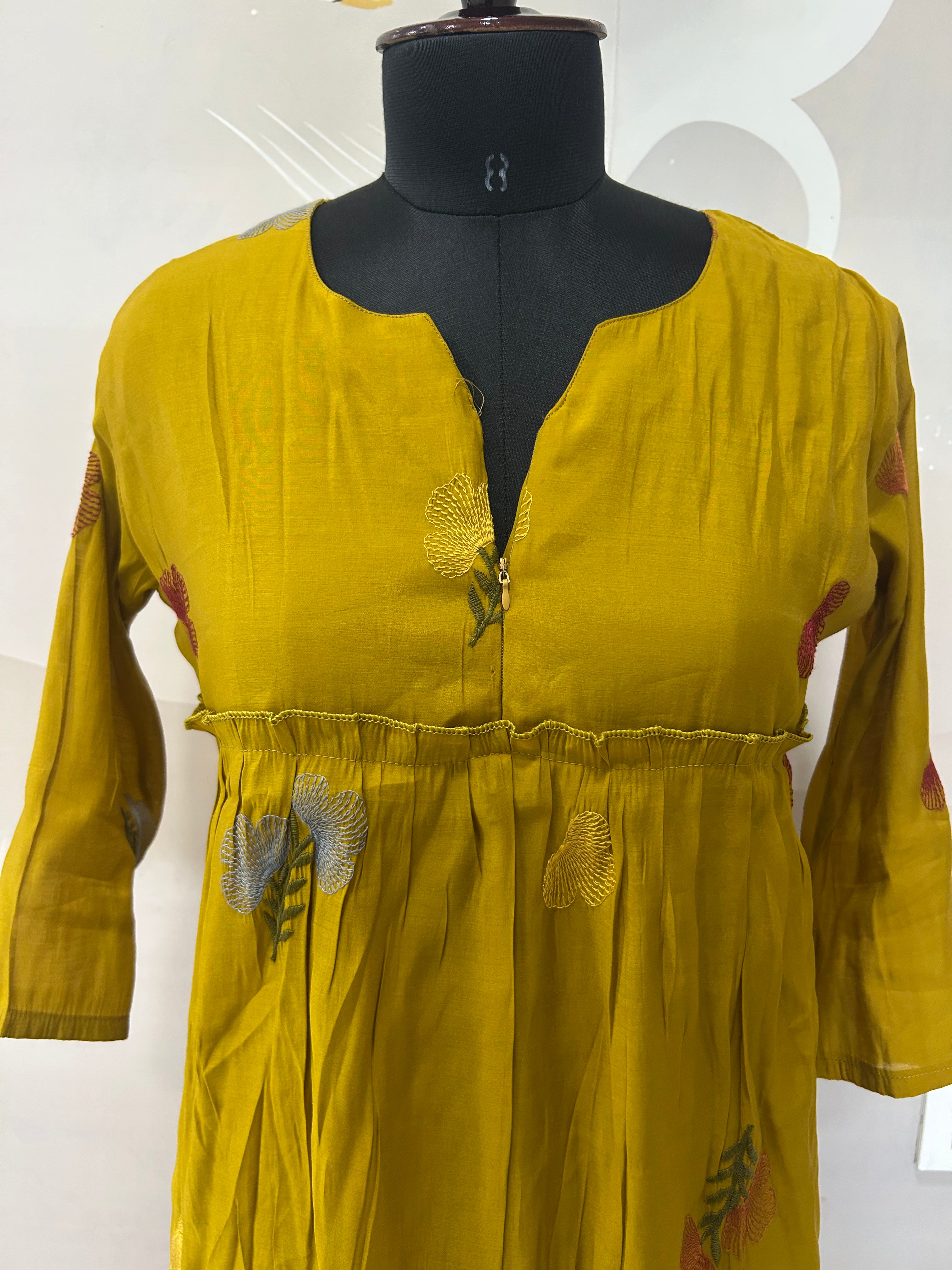 Beautiful Mul chenderi frock