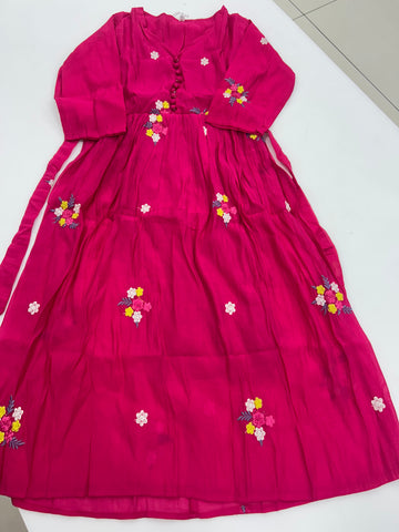 Beautiful mul chenderi frock