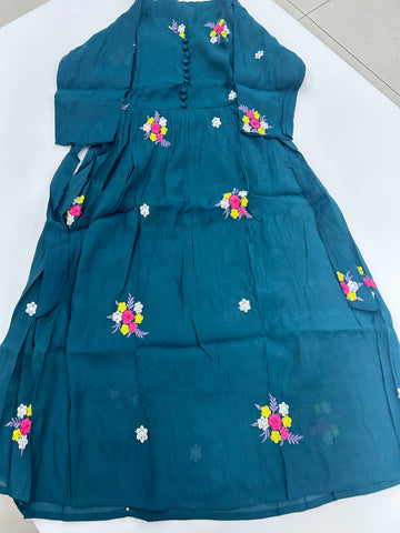 Beautiful mul chenderi frock