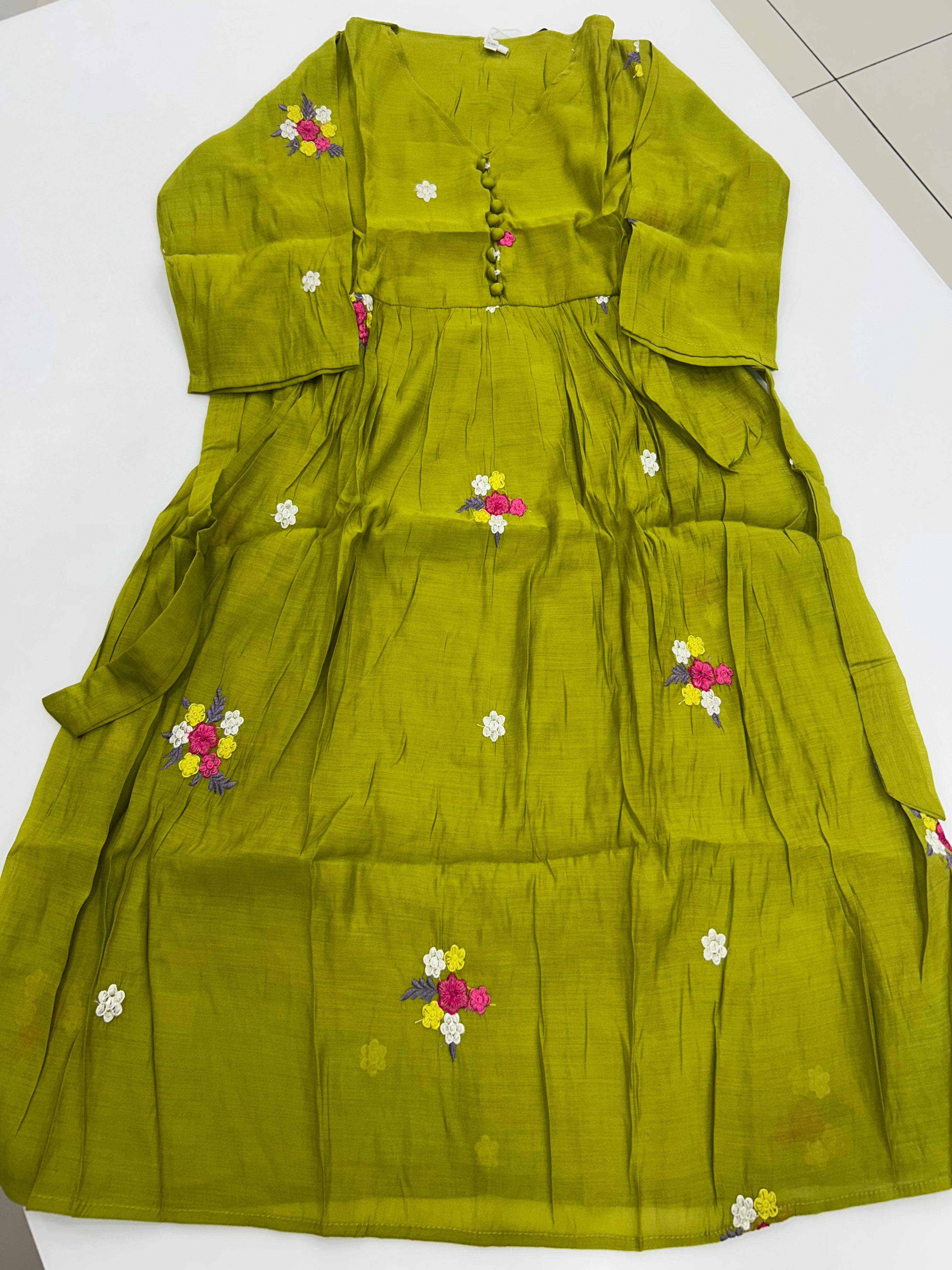 Beautiful Mul chenderi frock