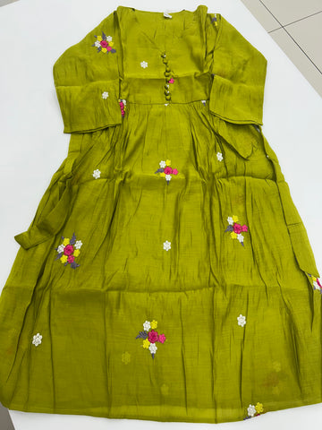 Beautiful Mul chenderi frock