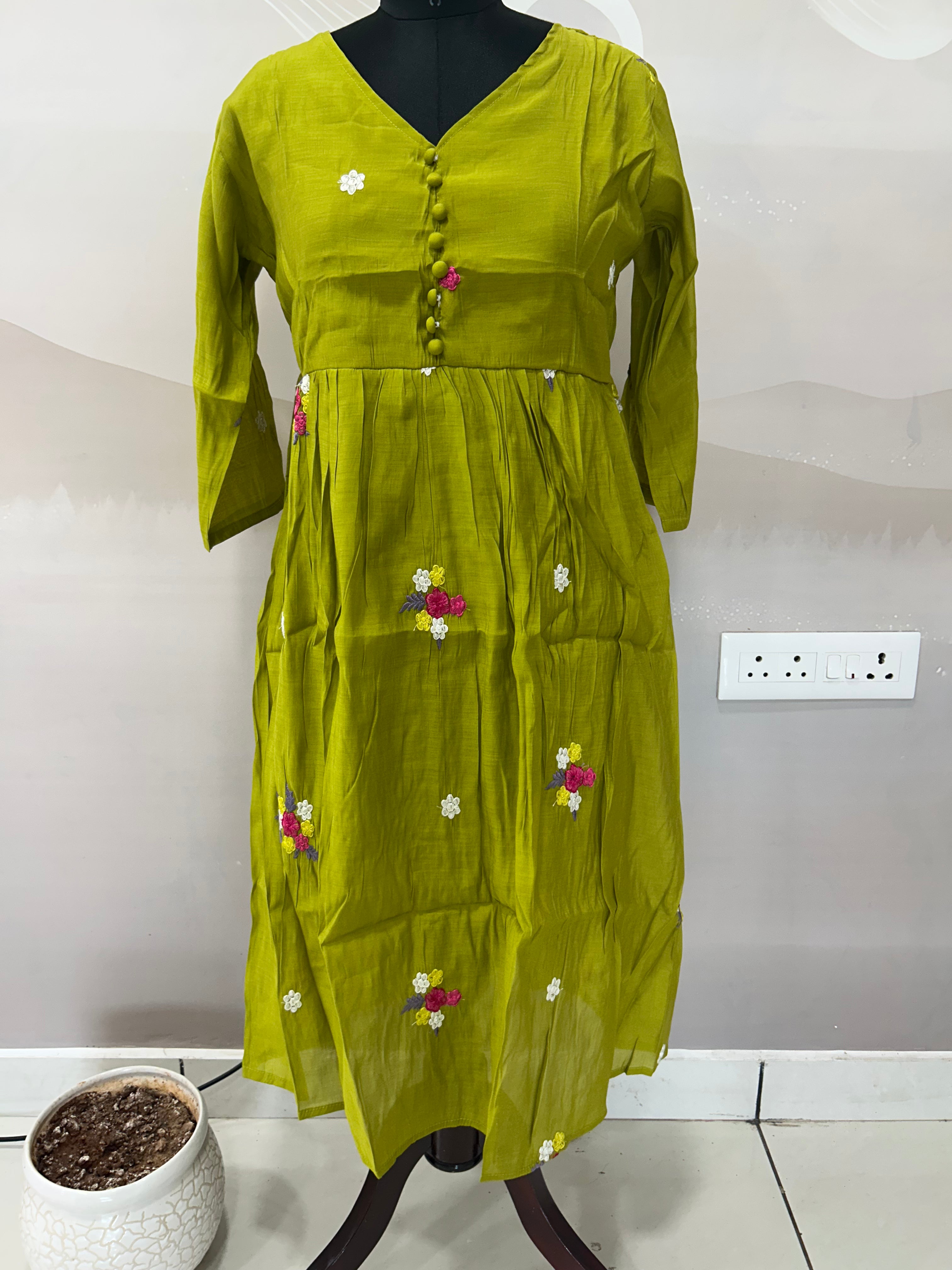 Beautiful Mul chenderi frock
