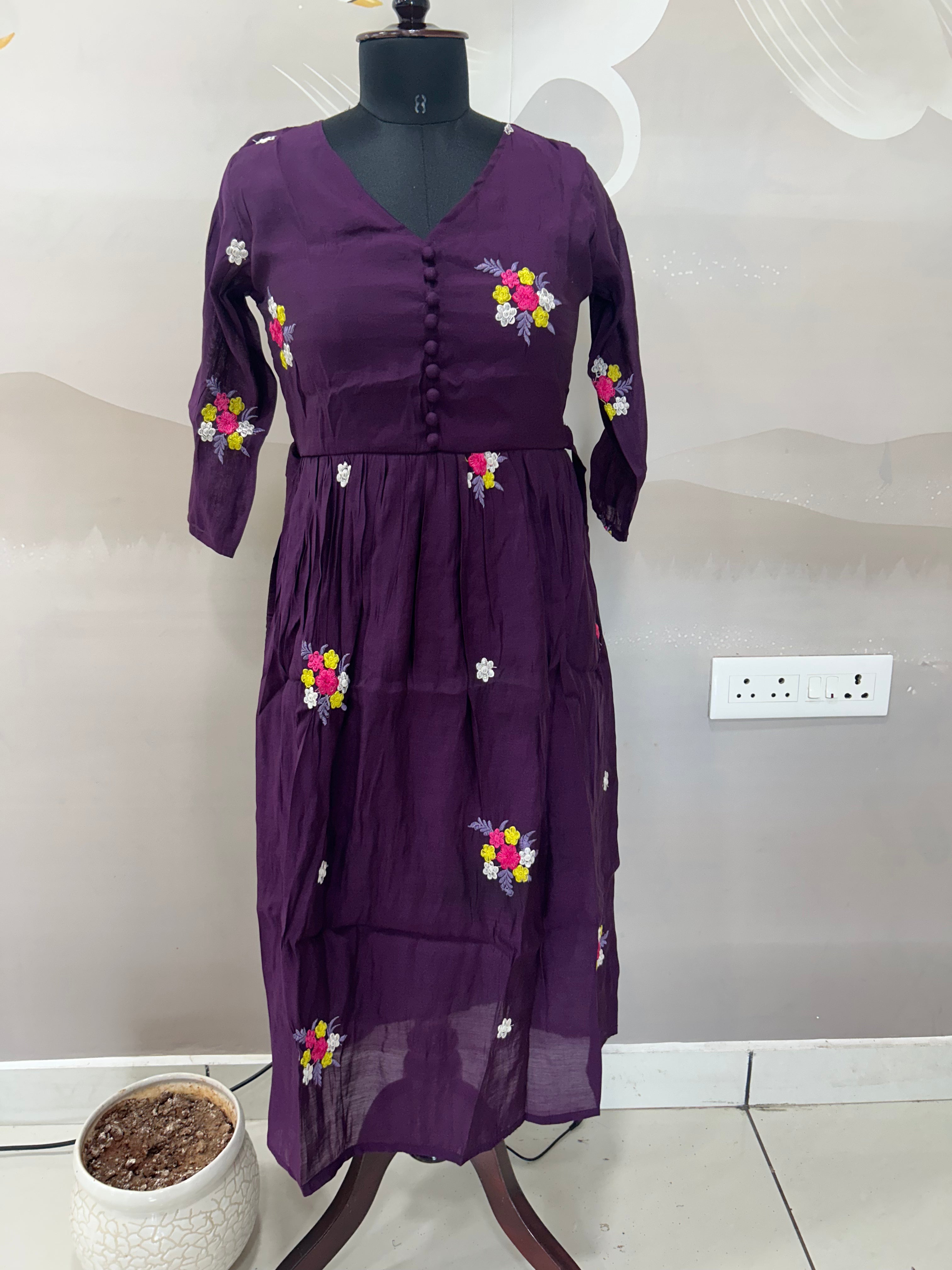 Beautiful Mul chenderi frock