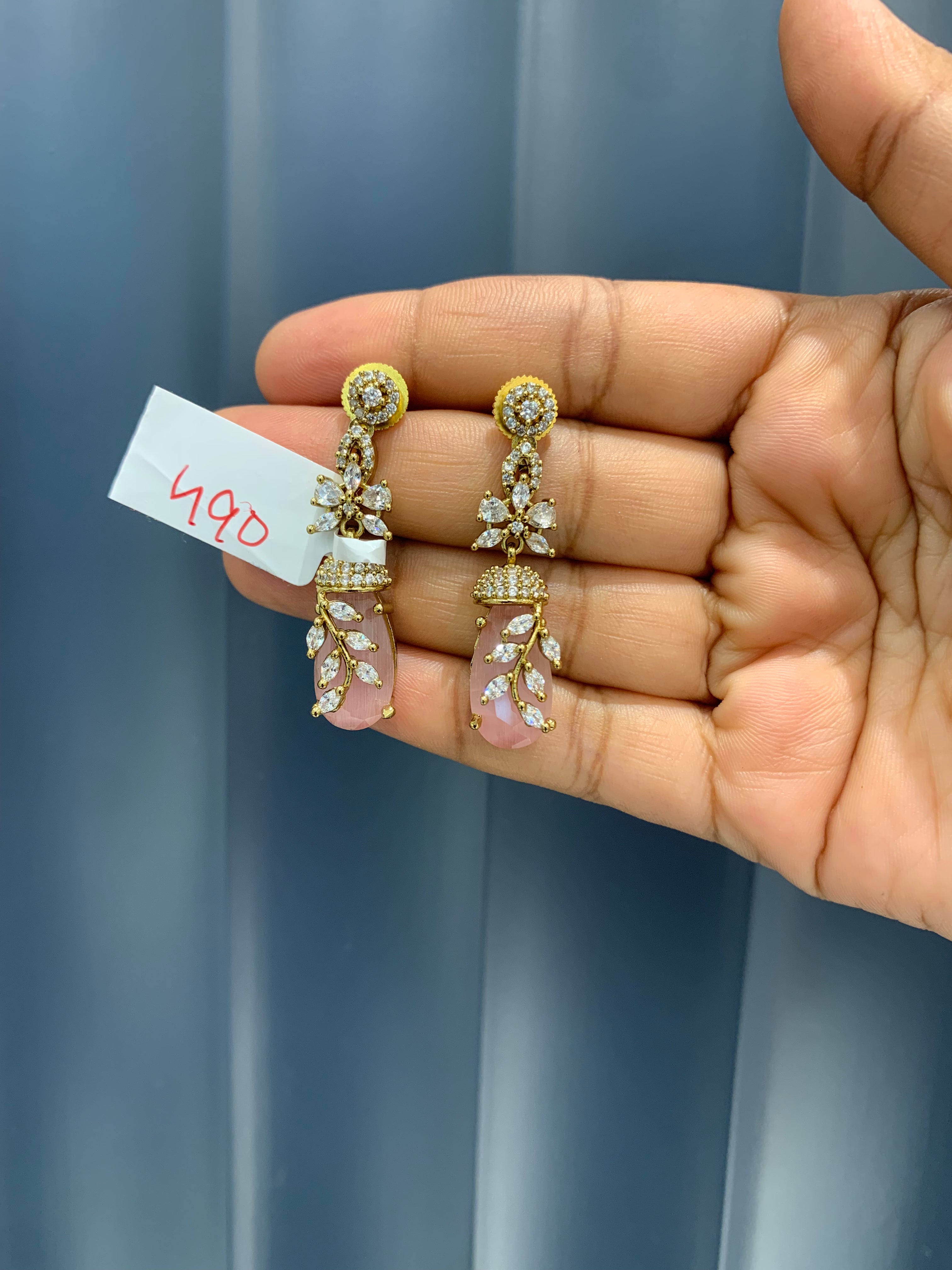 Beautiful CZ stones earrings with pushback
