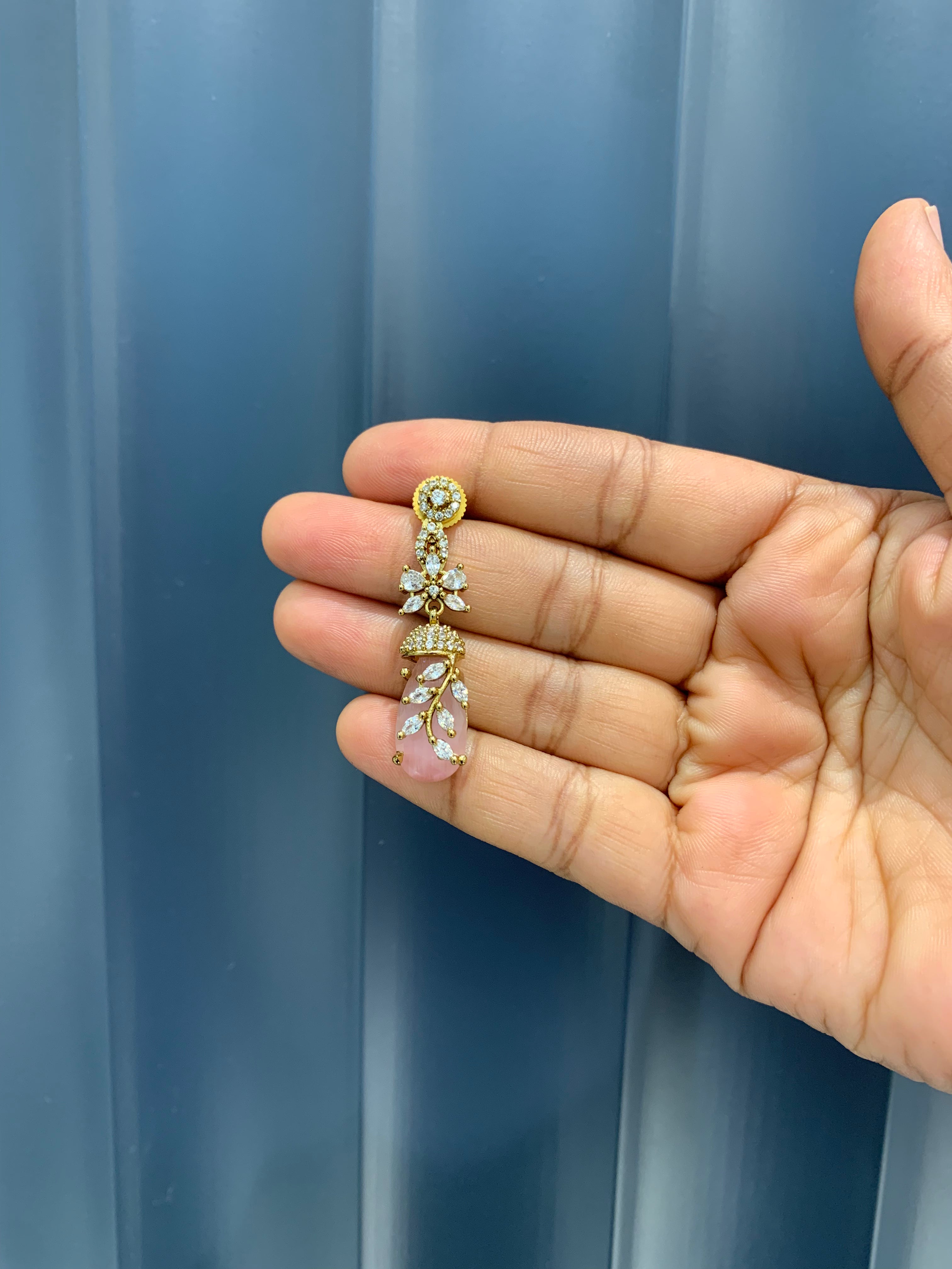 Beautiful CZ stones earrings with pushback