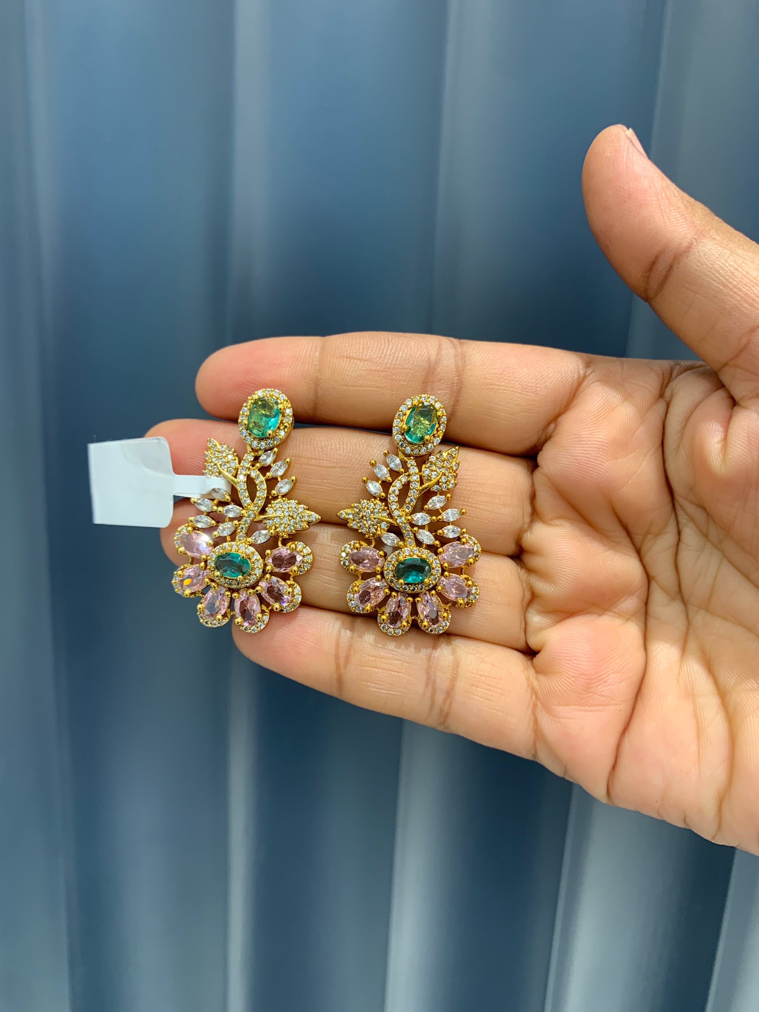 Beautiful CZ stones earrings with pushback