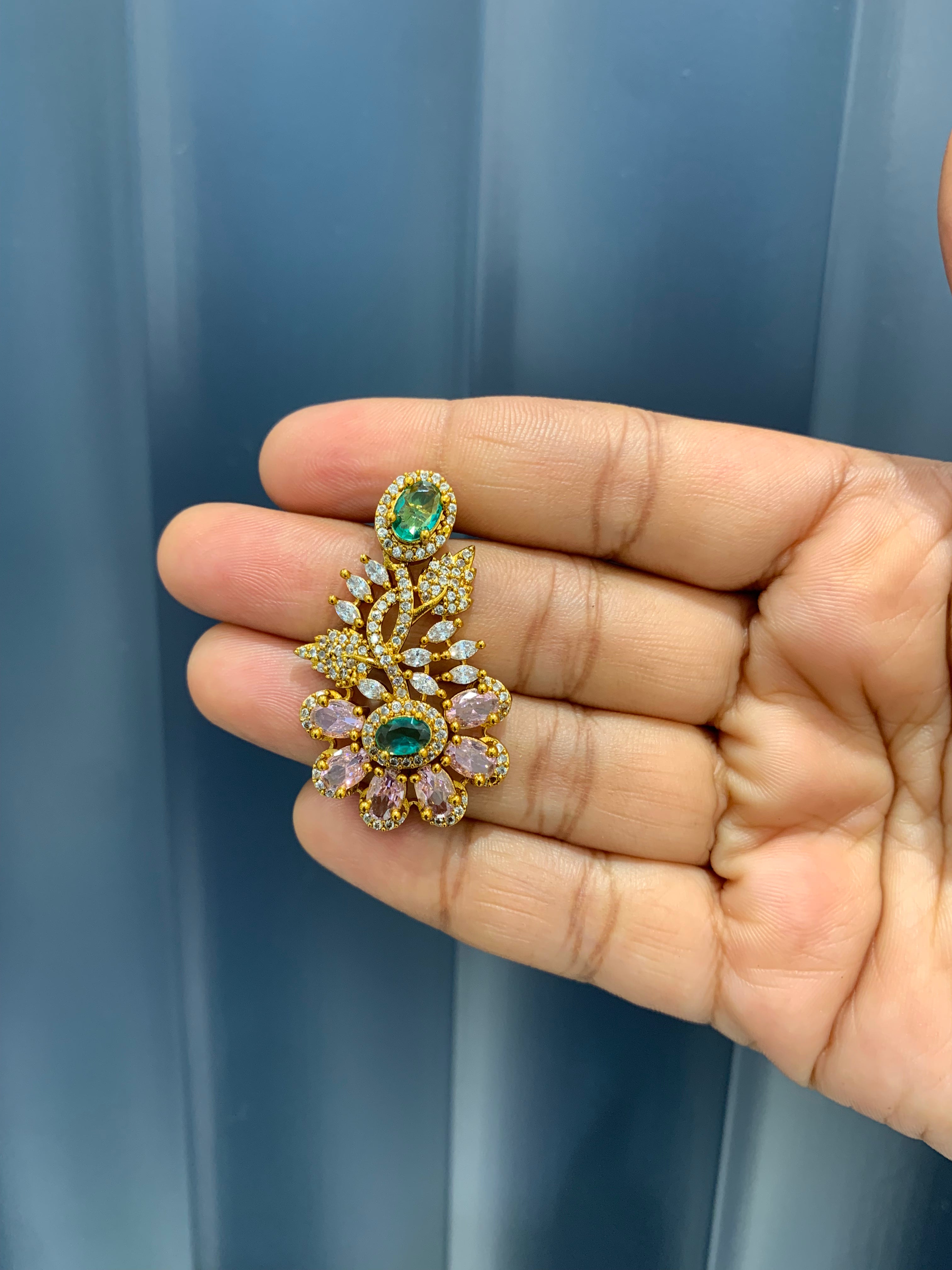 Beautiful CZ stones earrings with pushback