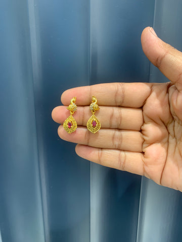 Beautiful peacock design earrings with pushback