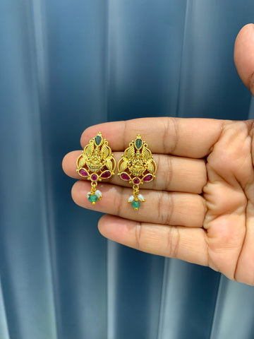 Beautiful Lakshmi devi studs with pushback