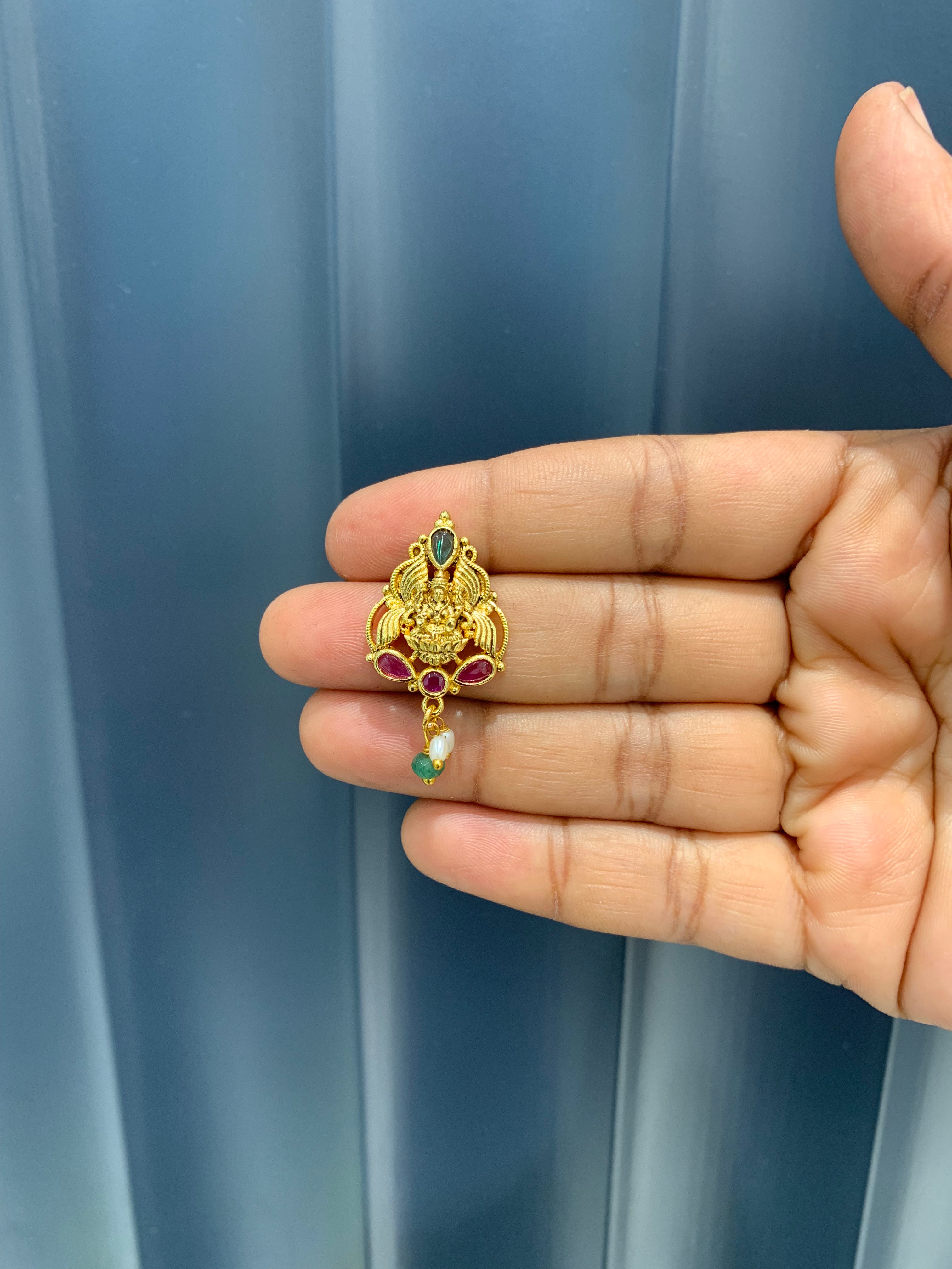 Beautiful Lakshmi devi studs with pushback