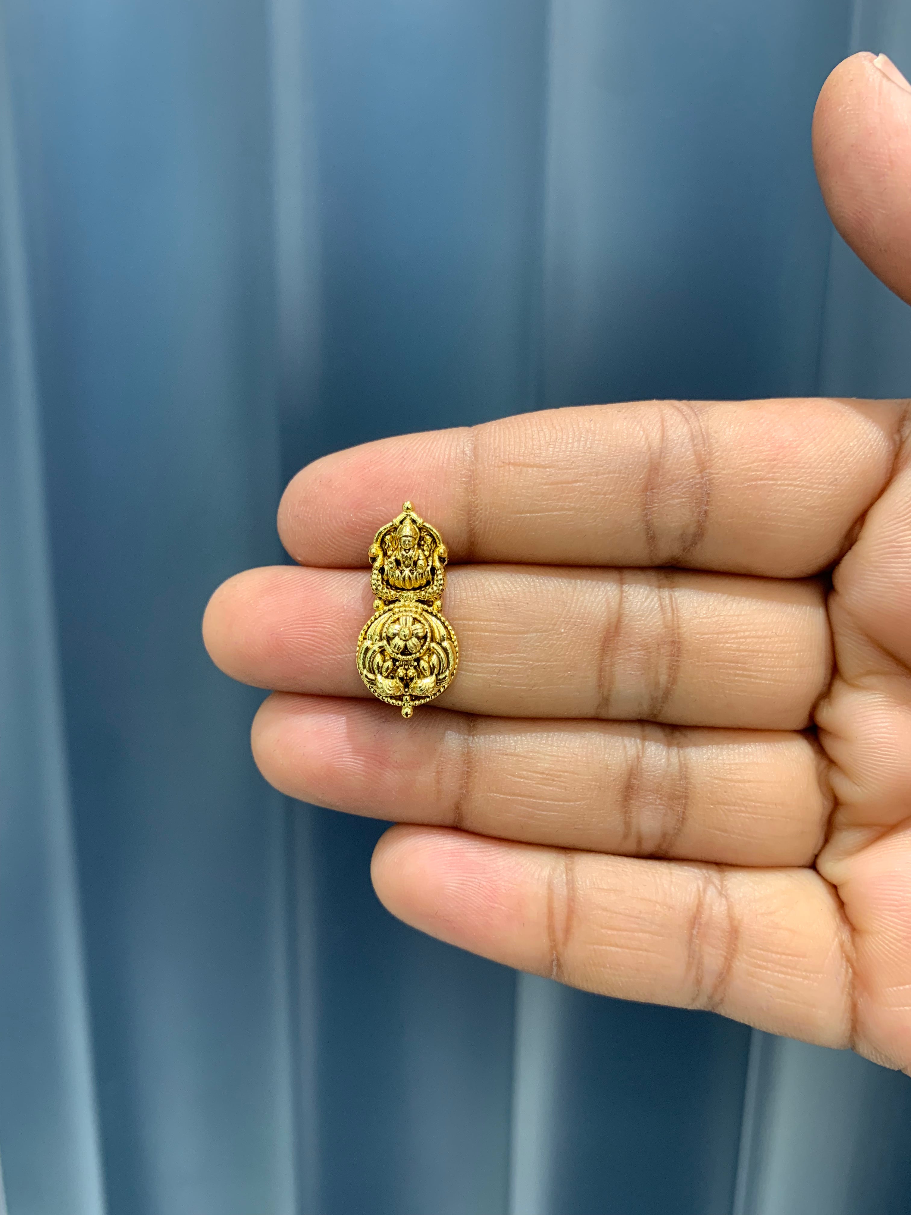 Beautiful Lakshmi devi kasu model earrings with pushback