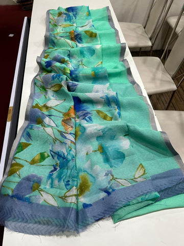 Linen digital printed saree