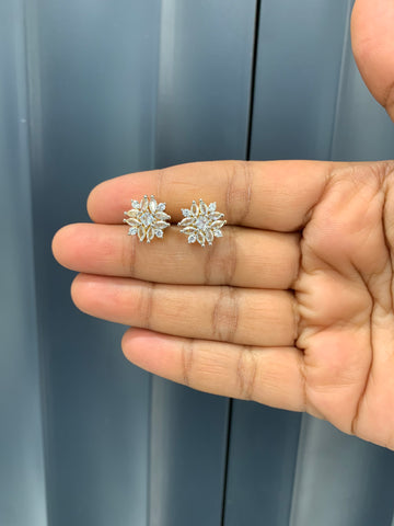 Beautiful diamond replica white stone studs with pushback