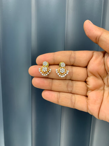Beautiful diamond replica studs with pushback