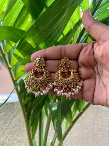Beautiful chandbali earrings with pushback