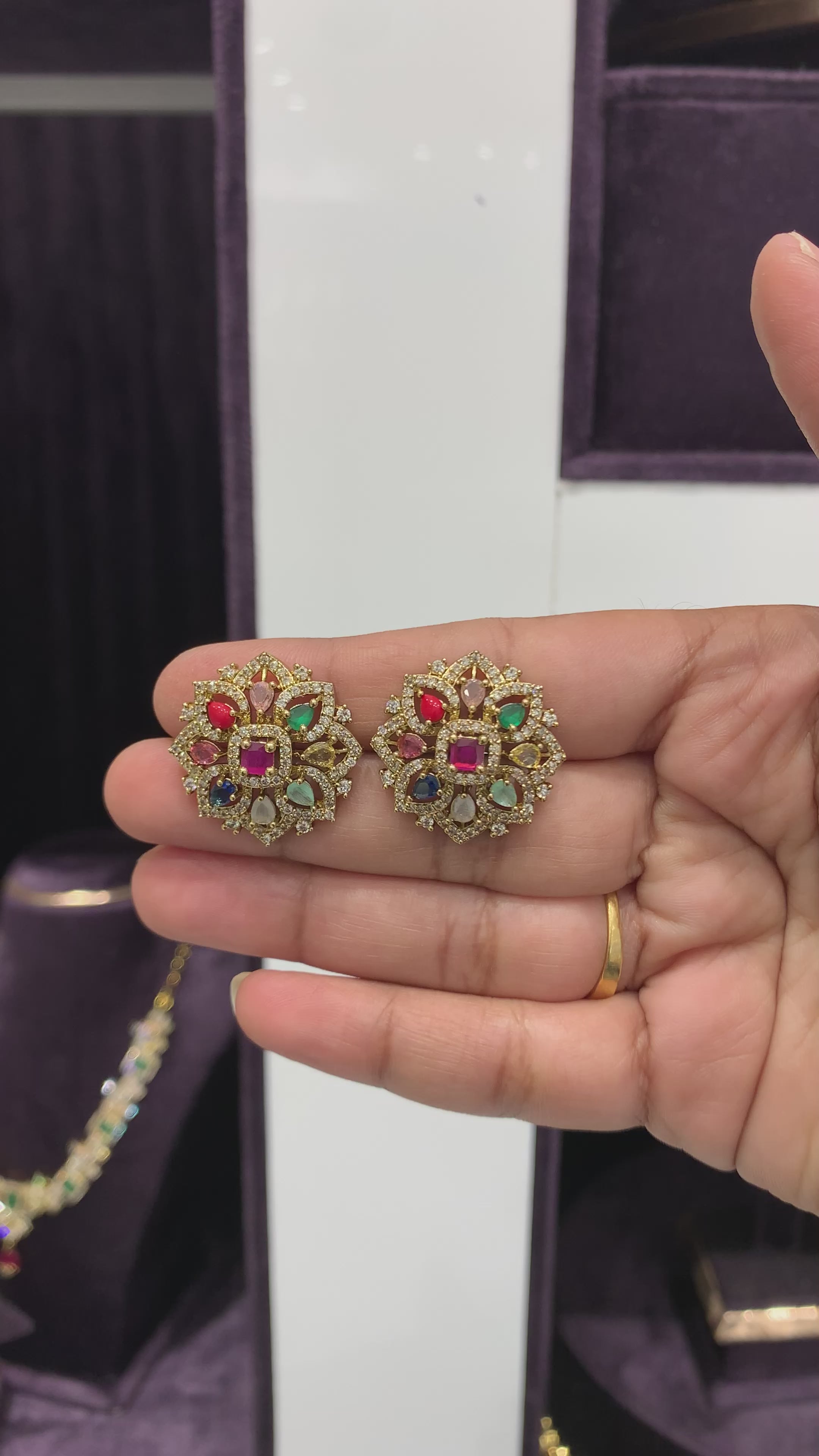 Beautiful Navarathna studs