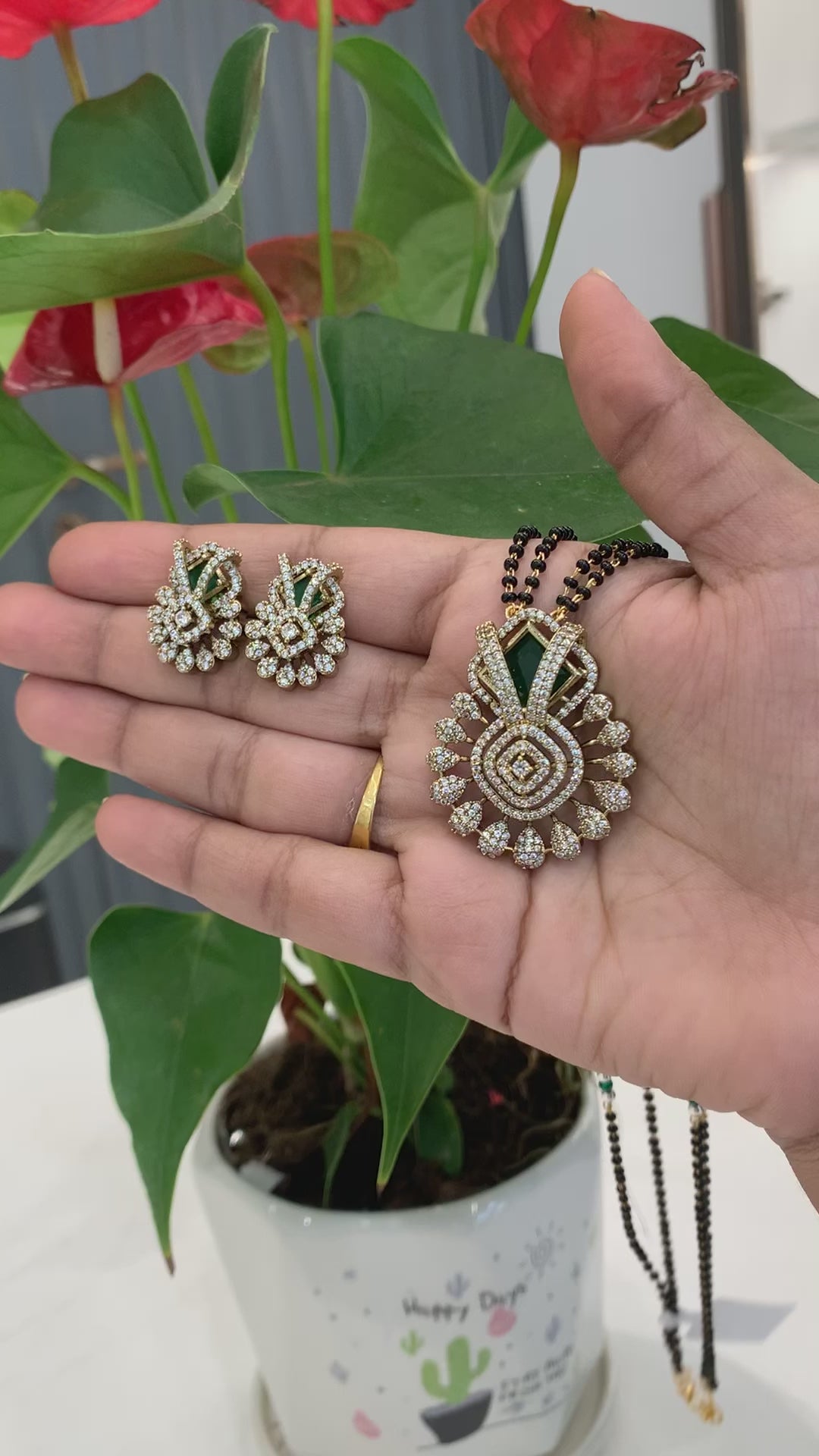Beautiful Locket Set with Blackbeads